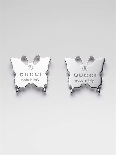 gucci gold drop earrings|gucci sterling silver butterfly earrings.